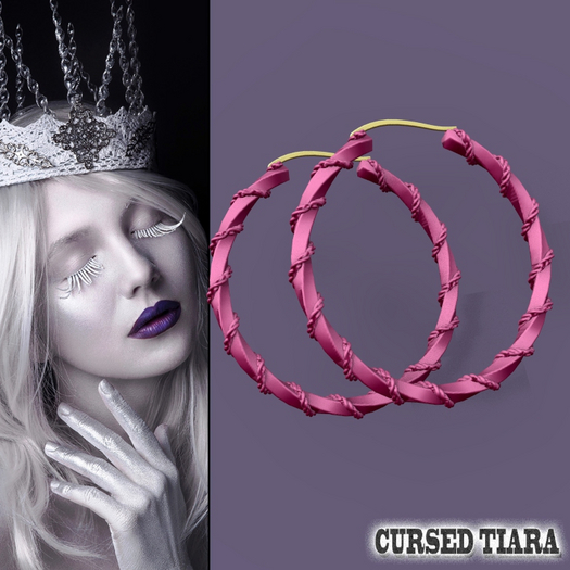 Pink Wave Hoop Earrings