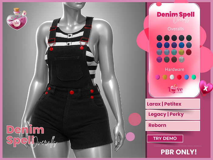 [LOVE POTION] Denim Spell Overalls