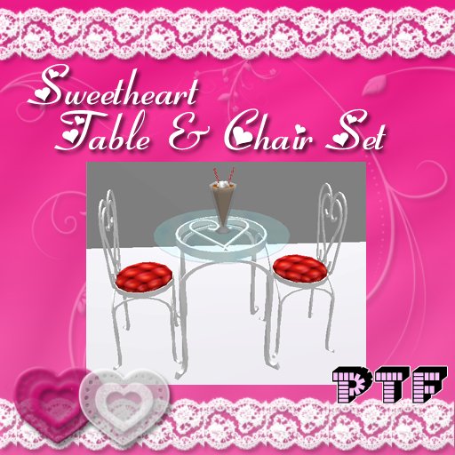 PTF Sweetheart Iron Table & Chair Set 