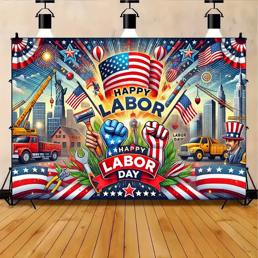 HAPPY LABOR DAY FLAG 2