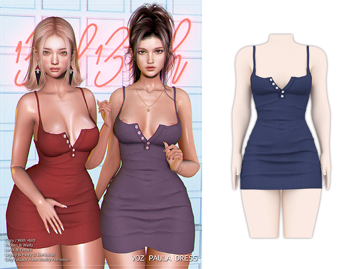 [VOZ] Paula Dress (Navy)