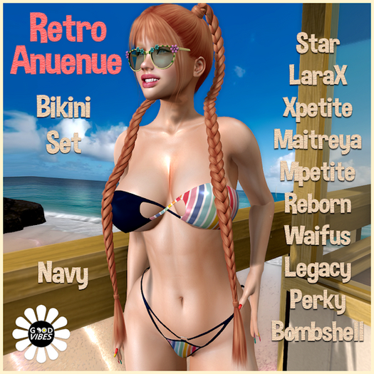 GoodVibes Retro Navy Her Set 