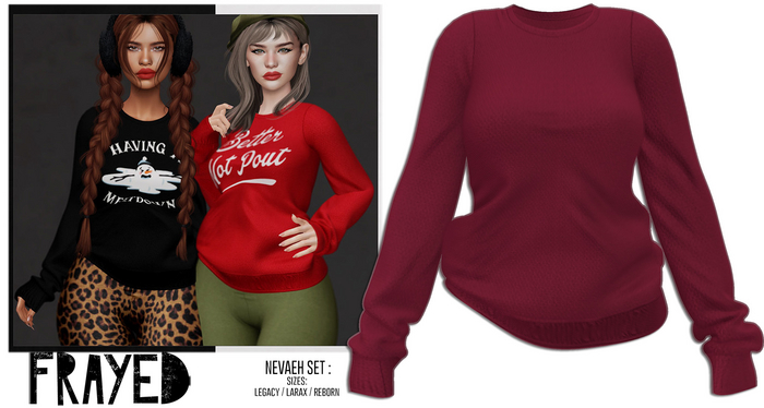 Frayed - Nevaeh Sweater - Cranberry
