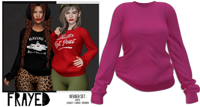 Frayed - Nevaeh Sweater - Fuchsia