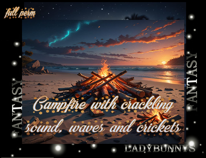 Bunny's Sounds -Campfire with cracking fire , waves and cricket -full perm sounds