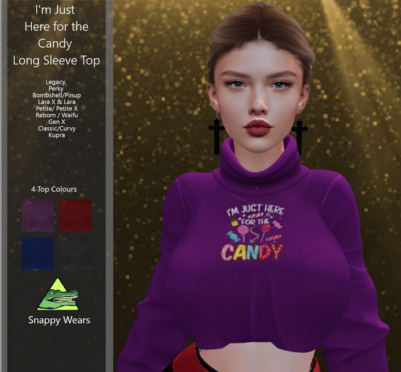Snappy //  I'm just here for the Candy Cropped Sweater Top