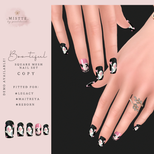 .mistte. Boo-tiful Mesh Square Nails - [Unpack]