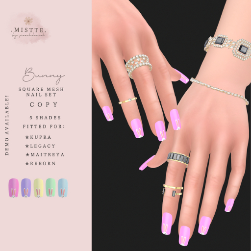 .mistte. Bunny Square Nails - [Unpack]