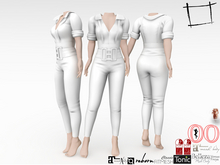 Full Perm Suspenders and Belt HIgh Waist Pants and Shirt Outfit Maitreya 5.3 LaraX, Slink, Tonic, Legacy, Ebody Reborn