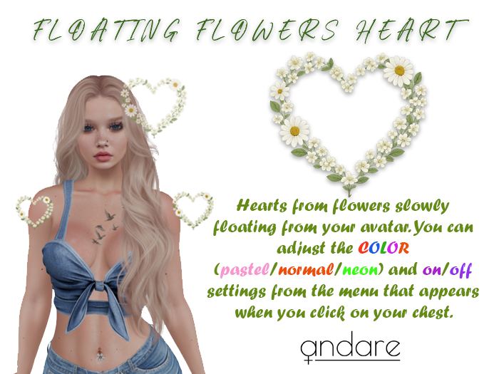 Andare - Floating Flowers Heart PACK