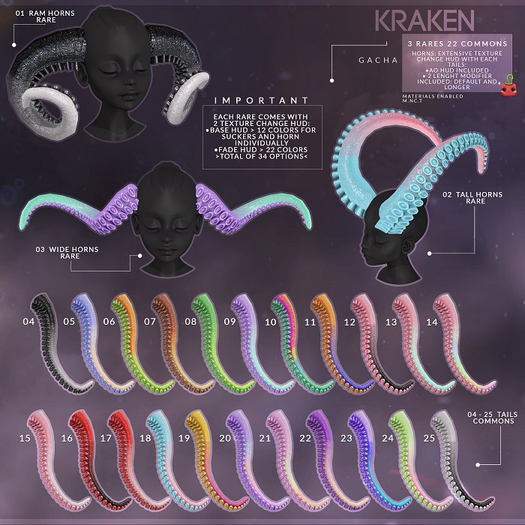 04[Cubic Cherry] {Kraken} tail BlackWhite (BOX)