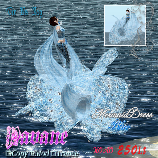 **TNN**Mermaid Dress Pavane-Blue