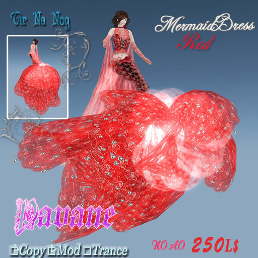 **TNN**Mermaid Dress Pavane-Red