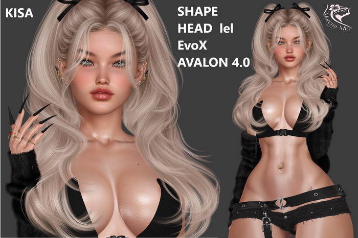 KISA    SHAPE HEAD EvoX AVALON 4.0 Lelutka (Maitreya, Larax, Legacy,, Reborn, Erika, Belleza Gen.X Curvy,KUPRA 