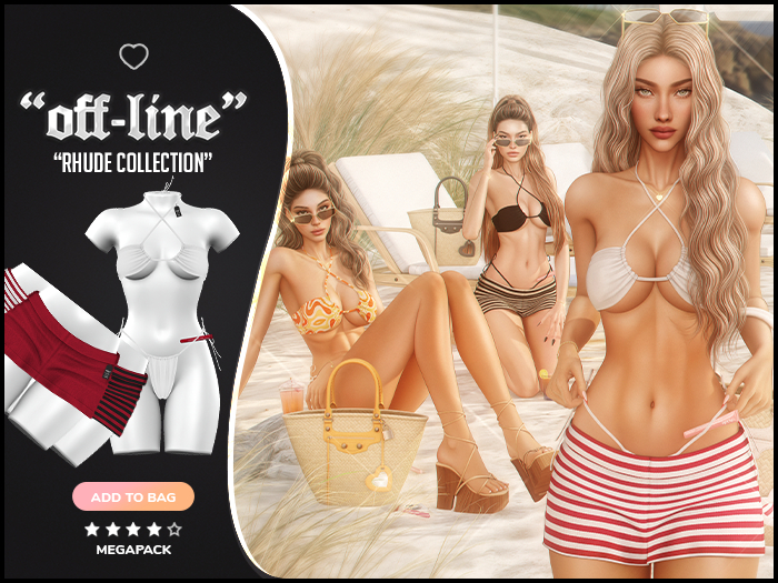 "Off-Line" x "Rhude" Bikini & Skirt / Megapack