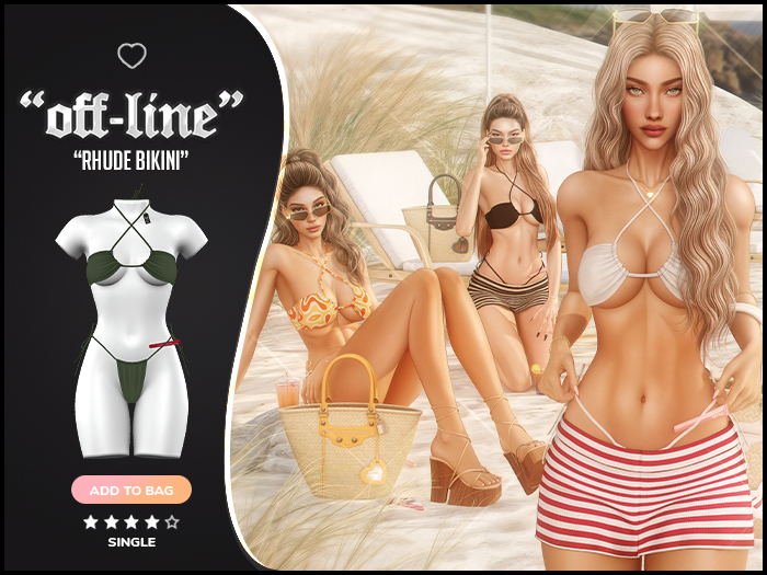 "Off-Line" x "Rhude" Bikini / Army