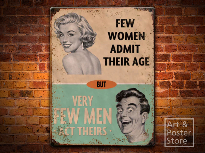 Few Women | Retro Style Poster | Rusty Metal Style Wall Sign 