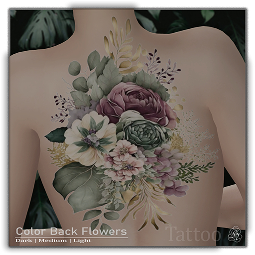 :: H4 // Color Back Flowers Tattoo ::