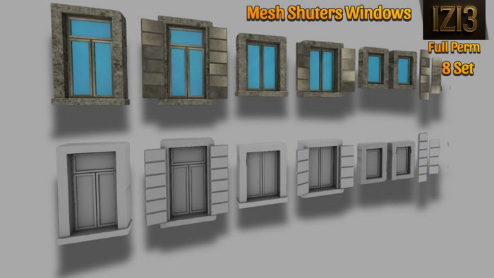 Mesh Shutters & Windows _ 8-Piece Full Perm Set
