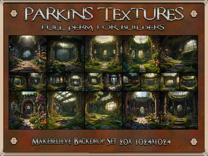 Parkins Textures - Makebelieve Backdrops Set - 20x Full Perm 1024 - Fantasy, Decorative, Blogger, Photo, Fairytale, Moss