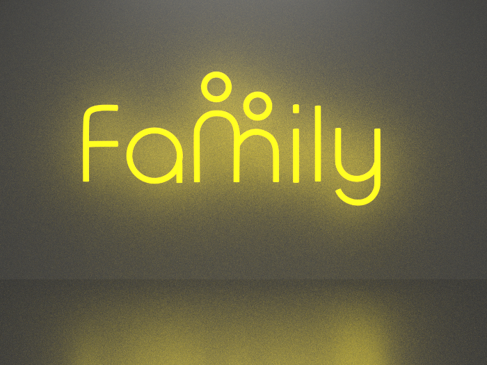 Family neon sign Full Permission