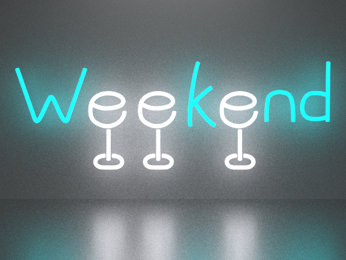 Weekend neon sign Full Permission
