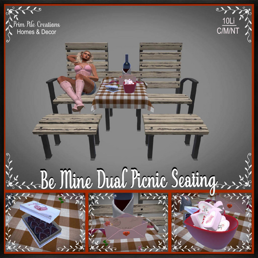 ~PPC~ Be Mine Dual Picnic Seating