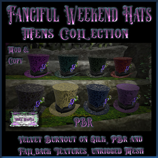 +Inner Mantra+  Fanciful Men's Top Hats 