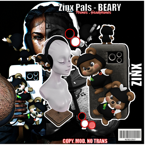 !#\\ `ZINX // H3ADPHON3S - BEARY [BLACK]