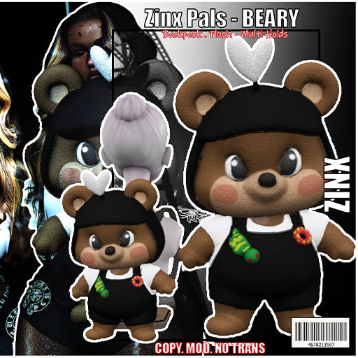 !#\\ `ZINX // Zinxy Pals - BEARY BACKPACK