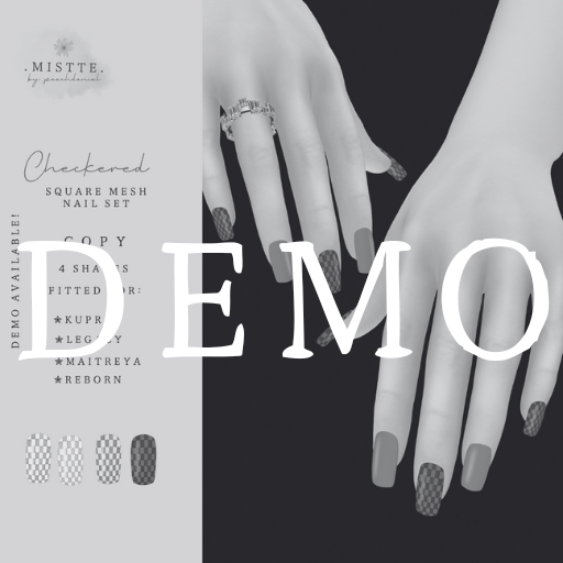 .mistte. Checkered Square Nails - DEMO