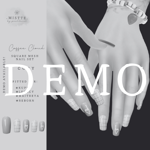.mistte. Coffee Cloud Square Nails - DEMO