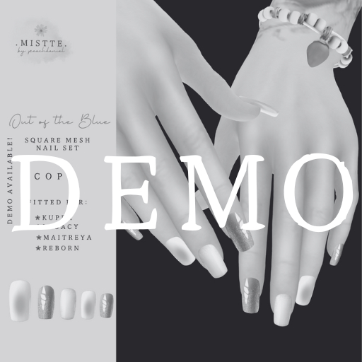 .mistte. Out Of The Blue Square Nails - DEMO