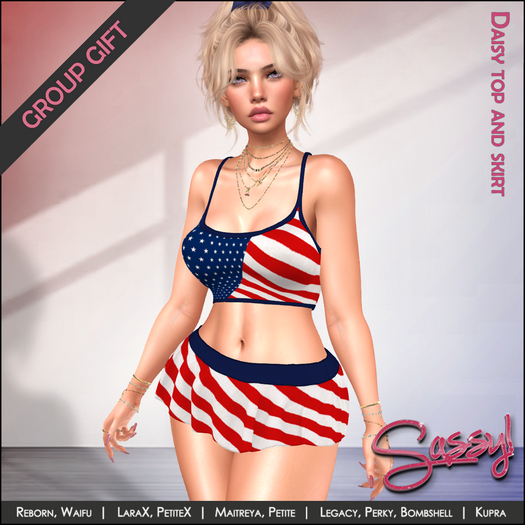 ~Sassy!~ Daisy top and skirt - July 4th PROMO