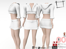 Full Perm Women's Fur Trim Hooded Crop Top Maitreya 5.3 LaraX, Slink, Belleza, Voluptuous, Tonic, Legacy, Ebody Reborn