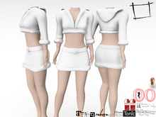 Full Perm Women's Fur Trim Mini Skirt With Belt Maitreya 5.3 LaraX, Slink, Belleza, Voluptuous, Legacy, Ebody Reborn