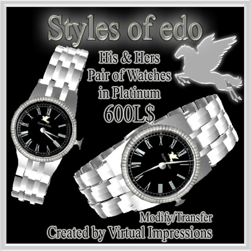 Pair Platinum Watch,Styles of edo