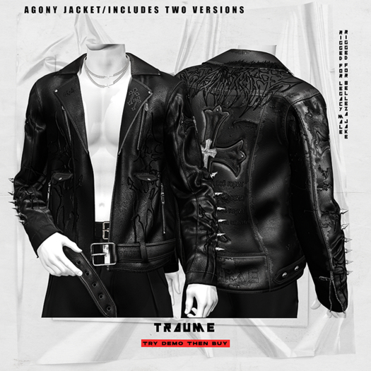 Second Life Marketplace - [Traume] Agony Jacket BLK 02 M