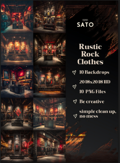 SATO - Rustic Rock Clothes backdrops (UNPACK)