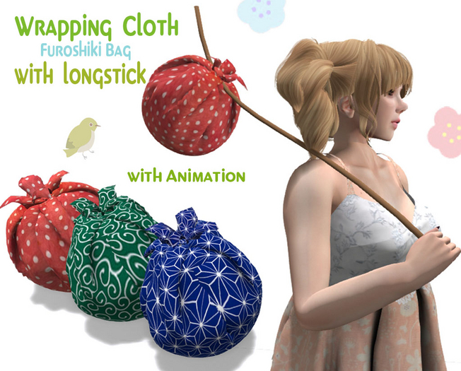 Furoshiki Bag with Long Stick