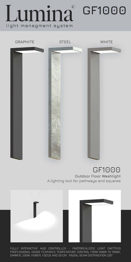 LUMINA - GF1000 PBR Mesh Outdoor Floor Light - HUD-Controlled, Photorealistic Garden Illumination