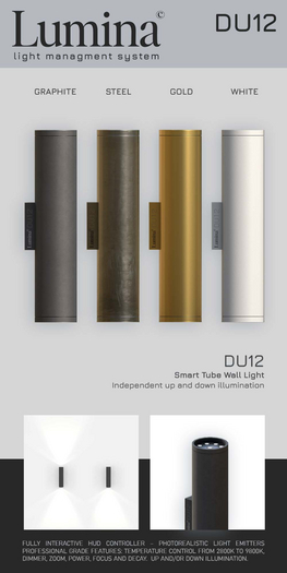 LUMINA - DU12 - Dual Emission Wall Luminaire -  Architectural PBR Lighting - HUD Controlled Light Fixture