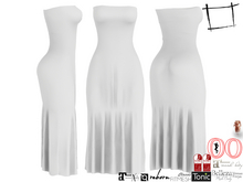 FullPerm Women's Strapless Calf Length Dress Maitreya 5.3 LaraX, Voluptuous, Slink, Belleza, Tonic, Legacy, Ebody Reborn