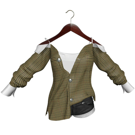ExtrAZ - Black & White Short & Brown Shirt