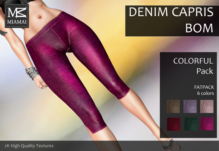 Miamai_Denim Capris BOM Colorful