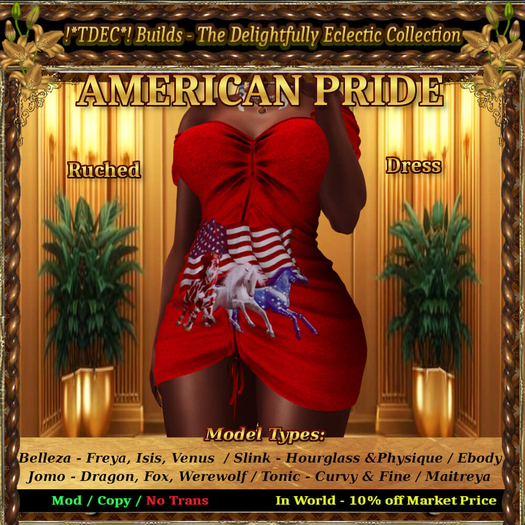 !*TDEC*! American Pride - Ruched Dress 