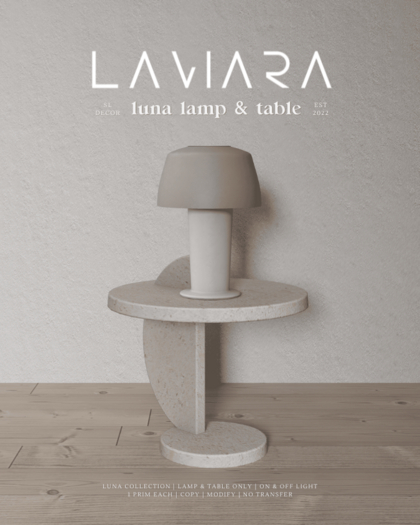 LAVIARA - Luna Lamp & Table
