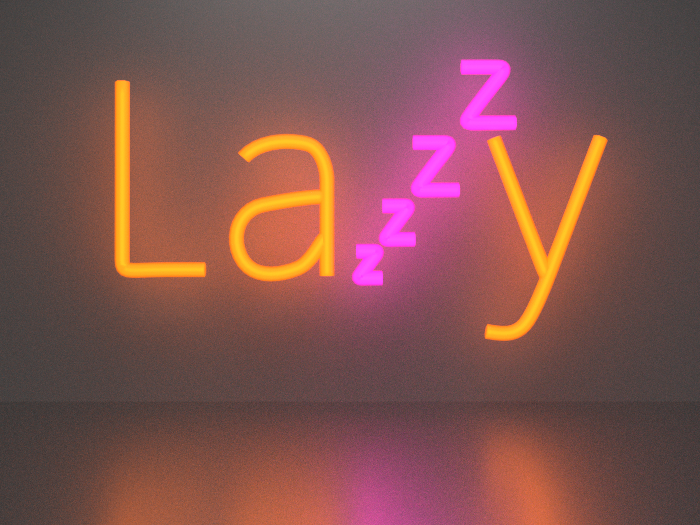 Lazy neon sign Full Permission
