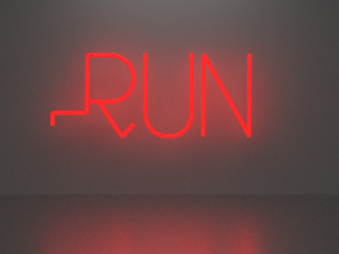 Run neon sign Full Permission