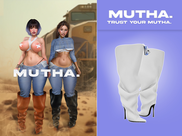 MUTHA. Tyra Slouch Boots - Salt [UNPACK]